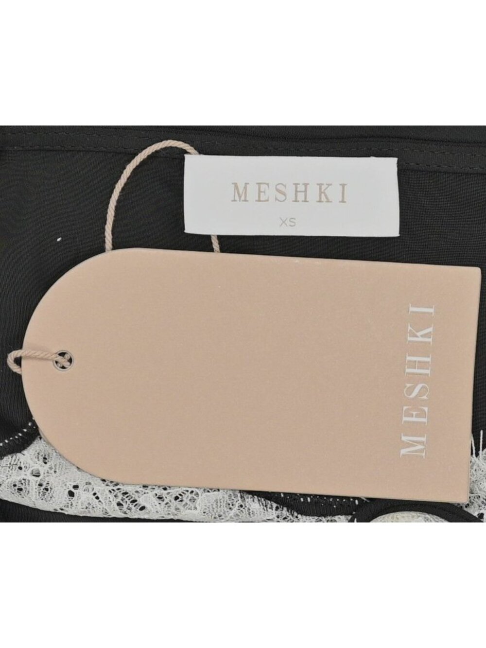 Meshki Nina Satin and Lace Camisole in Black Ivory - Picture 3 of 4